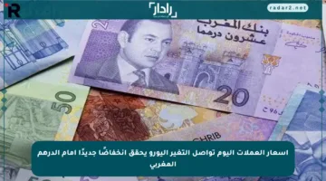 أسعار العملات اليوم تواصل التغير اليورو يحقق انخفاضًا جديدًا أمام الدرهم المغربي